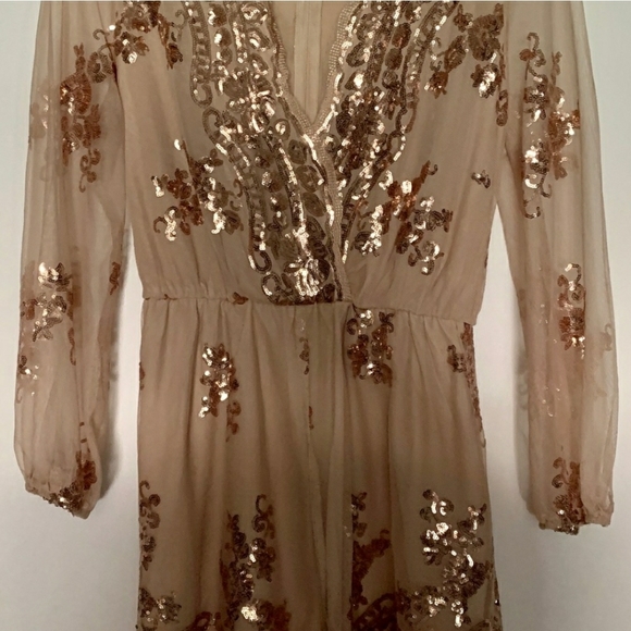 NEW! Gold Sequin Party Dress - Picture 3 of 4